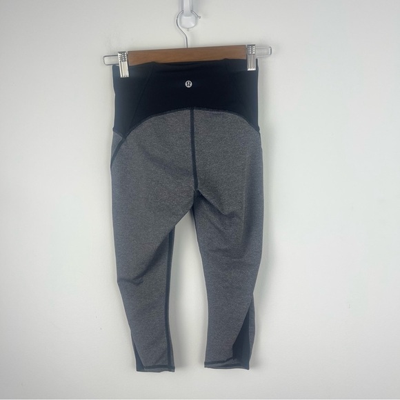 Lululemon Train Times Crop Leggings 17" Inseam Heathered Black 4 - Picture 4 of 12